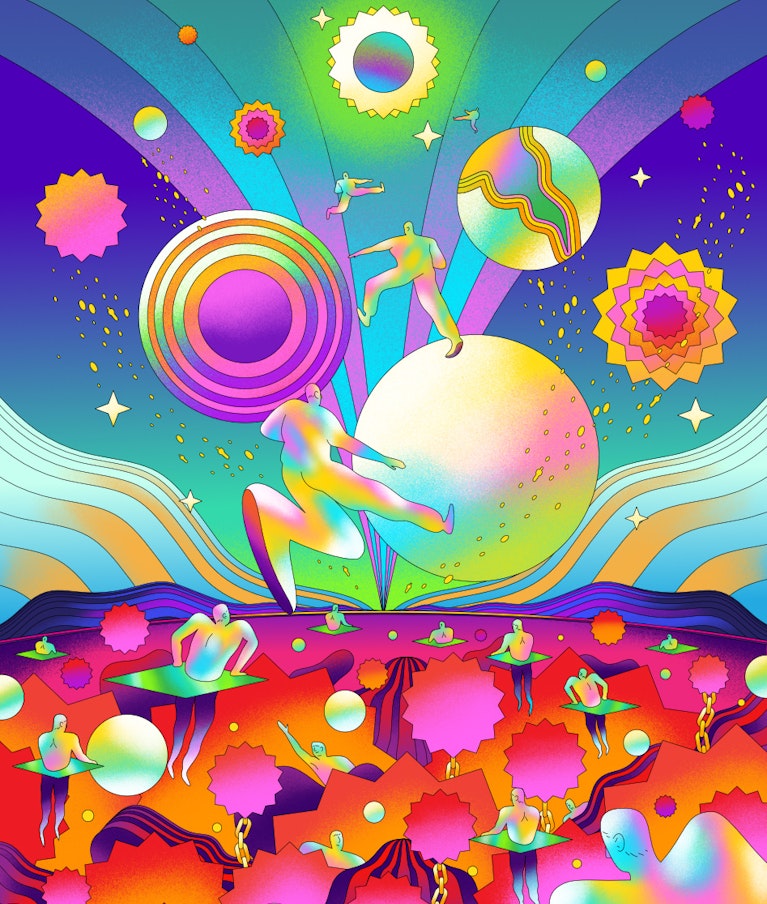 Image by artist Scott Balmer for "The Great Decentralization" by Renee DiResta.