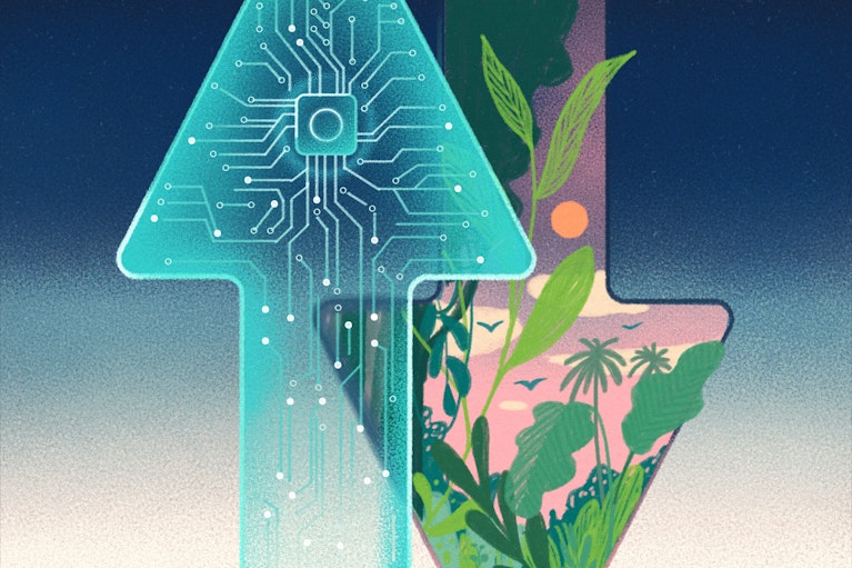 An illustration by Marcin Wolski for Noema Magazine.